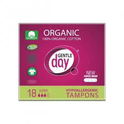 Gentle Day Tampons tampony 100% baweny eco Super 18 szt.