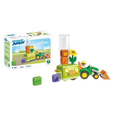 Playmobil JUNIOR: Traktor z siewnikiem 71773