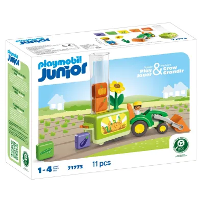 Playmobil JUNIOR: Traktor z siewnikiem 71773