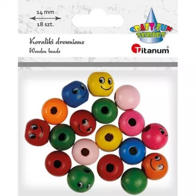 Titanum Koraliki plastikowe okr�g�e z twarz� 18 szt.