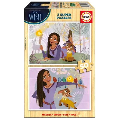 Puzzle drewniane 2x50 el. �yczenie Educa
