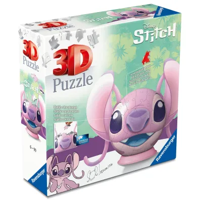 Puzzle 3D: Disney Stitch Kula Angel z uszami Ravensburger