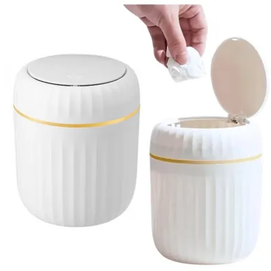 LeanToys Kosz Na �mieci Mini Otwierana Pokrywa bia�y