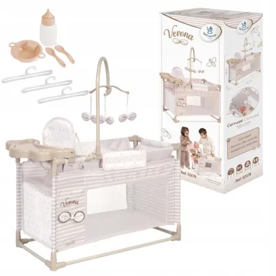 ��eczko dla lalek z krzese�kiem i szaf� 3w1 DeCuevas Toys