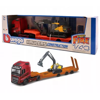 Bburago model haulers construction volvo fh16 globetrotter ec220e 1:43