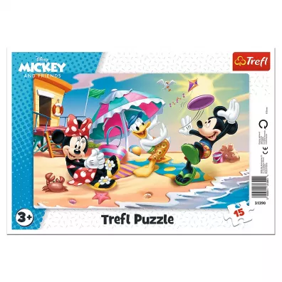 Puzzle ramkowe 15 el. Zabawy na pla�y Disney Trefl