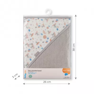 Babyono Okrycie kpielowe frotte z kapturkiem 100x100cm