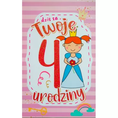 Yeku Karnet Urodziny 4 dziewczynka 2K-072