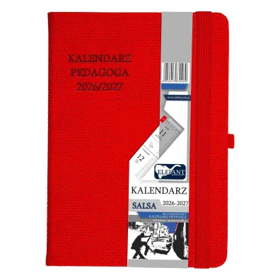 Kalendarz pedagoga 2026/2027 Salsa B6 tygodniowy czerwony