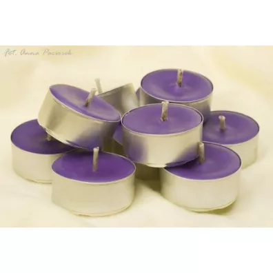 wieca tealight z wosku pszczelego - fioletowa