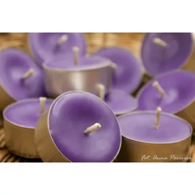 wieca tealight z wosku pszczelego - fioletowa