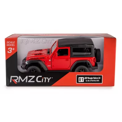 RMZ City Jeep Wrangler Rubicon 2021 Soft Top czerwony w skali 1:35 Daffi