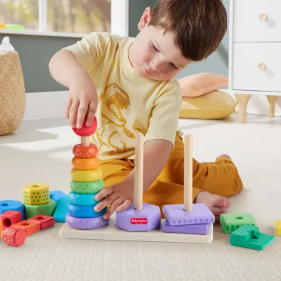 Fisher-Price. Drewniane piramidki Sorter kszta�t�w Mattel