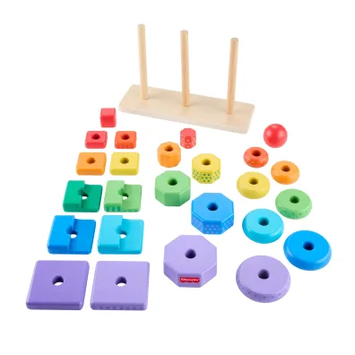 Fisher-Price. Drewniane piramidki Sorter kszta�t�w Mattel