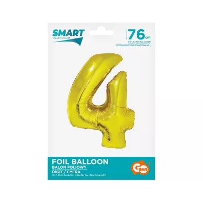 Godan Balon foliowy cyfra 4 zota Smart 76cm
