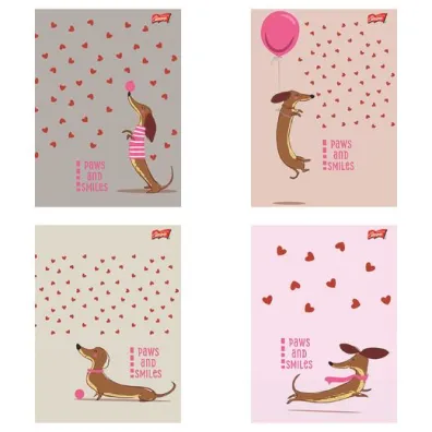St. Majewski Zeszyt A4 32 kartki kratka ok�adka laminowana lakier miejscowy UV 70 g/m2. Lovely Dachshund