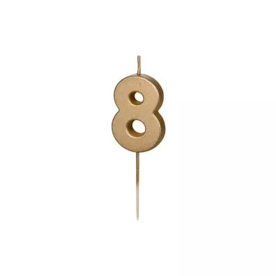 PartyDeco �wieczka urodzinowa 8 z�ota 4.5cm