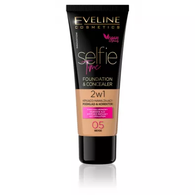 Eveline Cosmetics Selfie Time Foundation & Concealer kryj�co-nawil�aj�cy pok�ad i korektor 05 Beige 30 ml