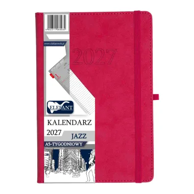 Kalendarz 2027 Jazz A5 tygodniowy r�owy