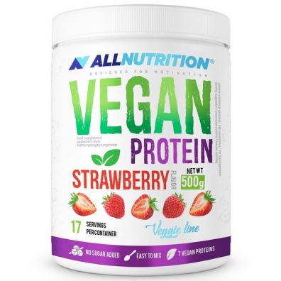 Allnutrition Odżywka białkowa Vegan o smaku truskawki 500 g