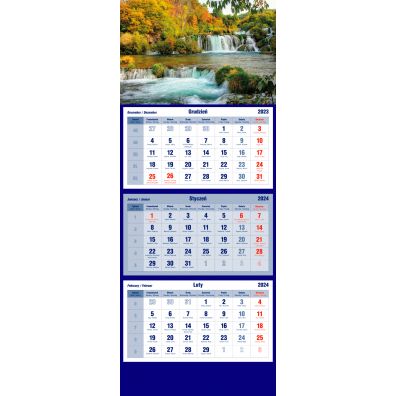 Kalendarz trójdzielny 2023 Wodospad