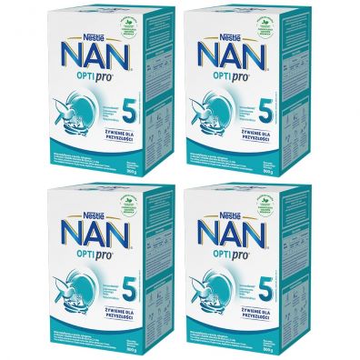 Nestle Nan Optipro 5 Mleko modyfikowane junior dla dzieci po 2,5. roku Zestaw 4 x 800 g