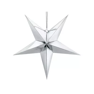 PartyDeco Gwiazda papierowa srebrna 70 cm