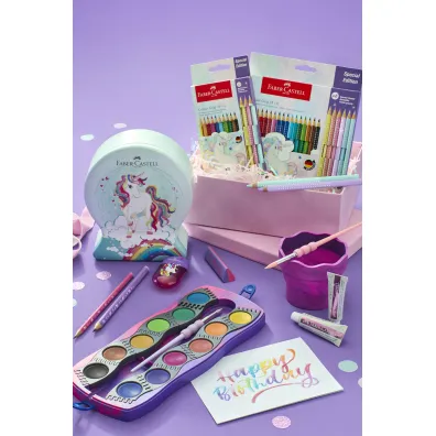 Faber-Castell Pojemnik na wod� clic&go marble r�owo fioletowy