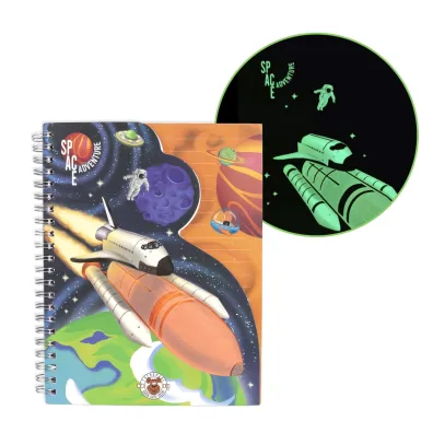 Trendhaus Zeszyt A5 �wiec�cy w ciemno�ci Space Adventure kratka, linia, czysty 81 kartek