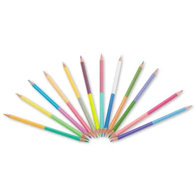 Derform Kredki tr�jk�tne dwustronne Pastel 24 kolor�w 12 szt.