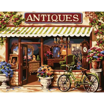 ArtiFly Malowanie po numerach - Sklep z antykami 40x50cm