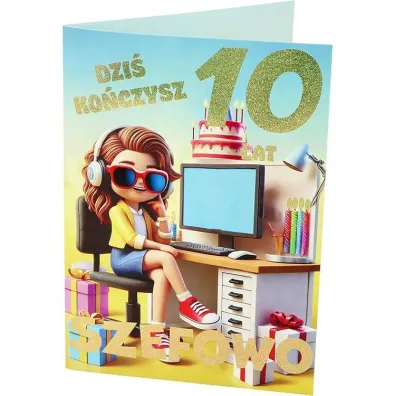 Nero KARNET URODZINY 10 B6 Z KOP NER A-018 FOL