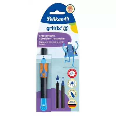 Pelikan Piro kulkowe Griffix Neon Black dla leworcznych
