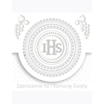 Zaproszenie kwadrat ZKW 120x120 Komunia zest. 57191 Dzieci�ce - Ch�opiec, Dziewczynka, Grafika, Religia, Srebrne, T�oczenie