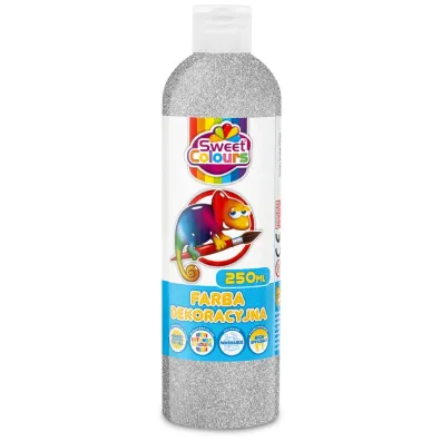 Sweet colours Farba dekoracyjna brokatowa srebrna 250ml