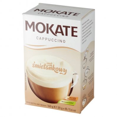 Mokate Kawa rozpuszczalna Cappuccino smak mietankowy 8 x 20 g