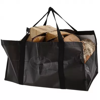 Esschert Design Torba na drewno kominkowe czarna rPET 20 l