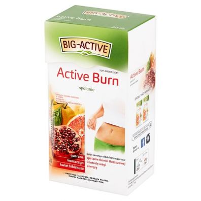 Big-Active Herbatka zioowo-owocowa Active Burn Suplement diety 20 x 2 g