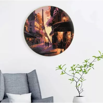 Twoje Hobby Malowanie po numerach okr�g�e - Wie�a Eiffla 40cm
