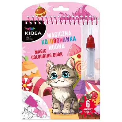 Magiczna wielorazowa kolorowanka wodna Kot