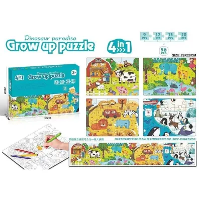 Puzzle do kolorowania 56el z flamastrami Adar