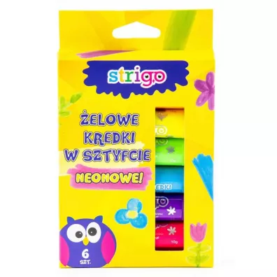 Strigo �elowe kredki w sztyfcie neonowe