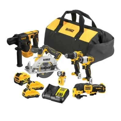 Dewalt Zestaw combo 12v dck611p1d2 (dch072+dcs512+dcd701+dcf801+dcs353+dcl510) 1x5,0 2x2,0ah torba