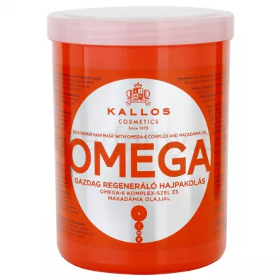 Kallos Omega Rich Repair Hair Mask With Omega-6 Complex And Macadamia Oil regenerujca odywka z kompleksem omega-6 i olejem makadamii 1 l