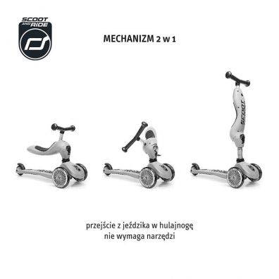 Highwaykick 1 2w1 Jedzik i hulajnoga trjkoowa 1-5 lat Steel Scootandride