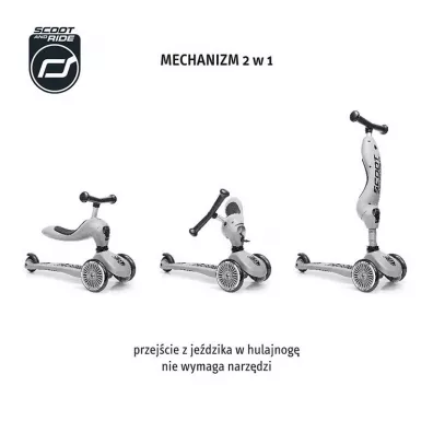 Highwaykick 1 2w1 Jedzik i hulajnoga trjkoowa 1-5 lat Steel Scootandride