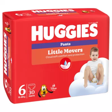 Huggies Pieluchomajtki Little Movers Pants 6 Jumbo Pack (15-25 kg) 30 szt.