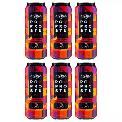 Tymbark Po prostu Chmiel Nap�j bezalkoholowy wytrawna pomara�cza Zestaw 6 x 500 ml