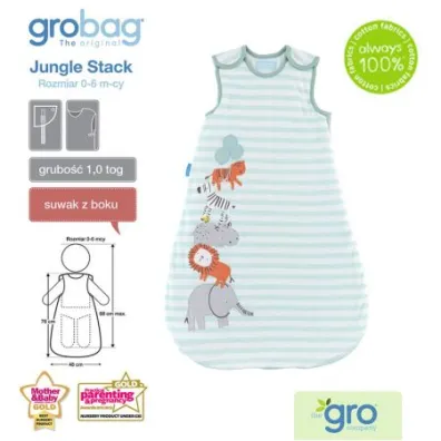 Gro Company �piworek Grobag Jungle Stack - grubo�� 1 tog 0-6 m-cy