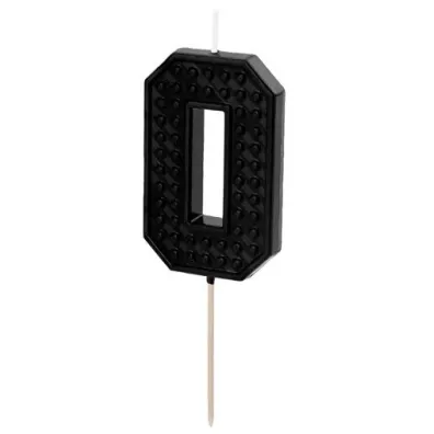 PartyDeco �wieczka urodzinowa 0 czarna 6cm